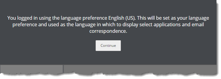 Set language preference message.